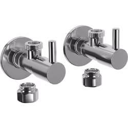 Valve d'angle design 2-pack chrome massif raccord 3/8" avec rosace 7009 Élégante valve d´angle en lot de 2 pièces comprenant  ...