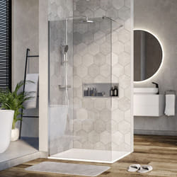Paroi de douche italienne verre, Cabine de douche italienne barre de fixation - 90x200cm - EX101 900 mm - Bernstein