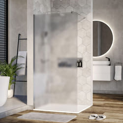 Paroi de douche fixe latérale en verre, satiné, EX101, largeur sélectionnable 1100mm - Bernstein