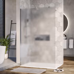 Paroi de douche fixe latérale Walk-In, en verre véritable NANO, satiné EX101 lageur sélectionnable Superbe paroi de douche BE ...