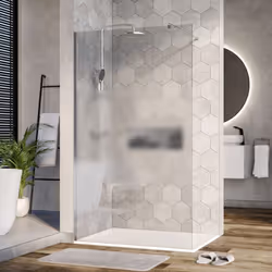 Paroi de douche fixe latérale Walk-In, en verre véritable NANO, satiné patirel EX101 Superbe paroi de douche BERNSTEIN au des ...