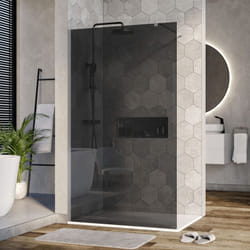 BERNSTEIN - Paroi de douche fixe latérale en verre, fumé, EX101, largeur sélectionnable 1200mm