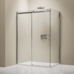 Bernstein - Cabine de douche d'angle verre trempé 8mm, Paroi de douche en coin porte coulissante, profilé Chrome - 90x120x195cm - EX806 - Porte