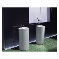 Lavabo sur pied PB2021 blanc mat en fonte minérale Solid Stone Le lavabo sur pied PB2021 au design intemporel est fabriqué en ...