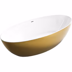 Baignoire îlot TERRA acrylique sanitaire aspect feuille d'or - 186 x 88 cm La baignoire TERRA est confectionnée avec soin en  ...