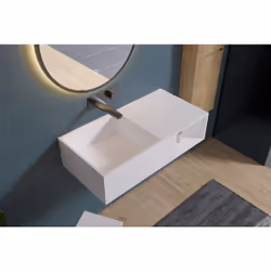 Description générale Alternative moderne au lavabo mural classique, le lavabo mural PB2037 en blanc mat crée un nouvel effet  ...