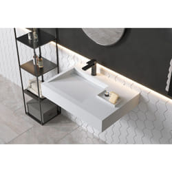 Lavabo / vasque à suspendre PB2014 - 74 x 50 x 13cm en résine de synthèse (Solid Stone) - Bernstein