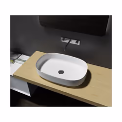 Vasque à poser ovale PB2123 en fonte minérale - Pure Acrylic Vasque à poser ovale au design moderne en fonte minérale de haut ...