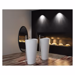 Lavabo sur pied PB2175 WAVE blanc mat en fonte minérale Solid Stone Lavabo sur pied WAVE PB2175 au design intemporel en fonte ...