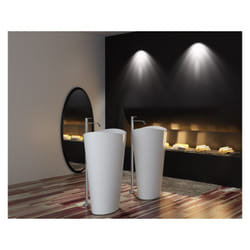 Lavabo colonne totem wave PB2175 - 60 x 37 x 90 cm - blanc - Solid Stone - Bernstein
