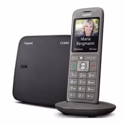 Gigaset CL 660, Téléphone DECT, Combiné sans fil, Haut-parleur, 400 entrées, Anthracite, Noir