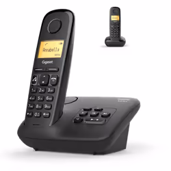 Gigaset A270A, Téléphone analog/dect, Combiné sans fil, Haut-parleur, 80 entrées, Identification de l'appelant, Noir
