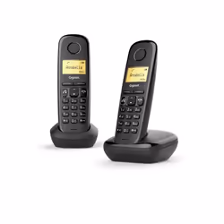 Gigaset A270 Duo, Téléphone DECT, Combiné sans fil, Haut-parleur, 80 entrées, Identification de l'appelant, Noir