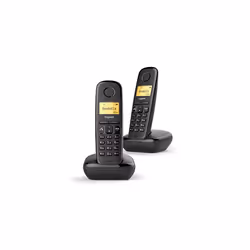 Gigaset A270 Duo, Téléphone DECT, Combiné sans fil, Haut-parleur, 80 entrées, Identification de l'appelant, Noir