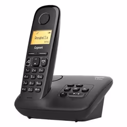 Gigaset A270A, Téléphone DECT, Combiné sans fil, Haut-parleur, 80 entrées, Identification de l'appelant, Noir
