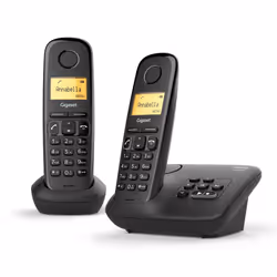 Gigaset AL170A Duo, Téléphone DECT, Combiné sans fil, Haut-parleur, 50 entrées, Identification de l'appelant, Noir