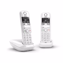 Gigaset AS690 Duo, Téléphone analog/dect, Combiné sans fil, 100 entrées, Blanc