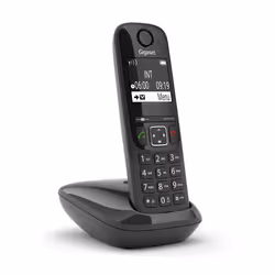 Gigaset AS690, Téléphone analog/dect, Combiné sans fil, Haut-parleur, 100 entrées, Identification de l'appelant, Noir