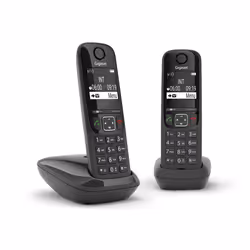 Gigaset AS690 DUO Téléphone analog/dect Identification de l'appelant Noir