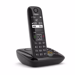 Gigaset AS690A, Téléphone analog/dect, Combiné sans fil, Haut-parleur, 100 entrées, Identification de l'appelant, Noir