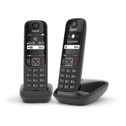 Gigaset AS690 Duo Téléphone analog/dect Identification de l'appelant Noir