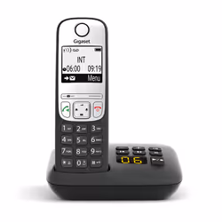 Gigaset A690A, Téléphone analog/dect, Combiné sans fil, Haut-parleur, 100 entrées, Noir
