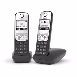 Gigaset A690 Duo Téléphone analogique Identification de l'appelant Noir, Argent - Vue supplémentaire 2