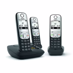 Gigaset A690A, Téléphone analog/dect, Combiné sans fil, Haut-parleur, 100 entrées, Identification de l'appelant, Noir