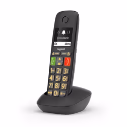Gigaset E290, Téléphone analog/dect, Combiné sans fil, Haut-parleur, Identification de l'appelant, Noir