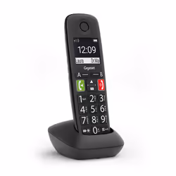 Gigaset E290HX, Téléphone analog/dect, Combiné sans fil, 150 entrées, Identification de l'appelant, Noir