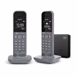 Gigaset CL390A Duo, Téléphone analog/dect, Combiné sans fil, Haut-parleur, 150 entrées, Identification de l'appelant, Gris