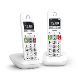 Gigaset E290 Duo Téléphone analog/dect Identification de l'appelant Blanc