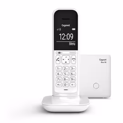 Gigaset CL390A, Téléphone analog/dect, Combiné sans fil, Haut-parleur, 150 entrées, Blanc