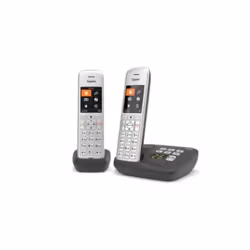 Gigaset CE575 A Duo, Téléphone analog/dect, Combiné sans fil, Haut-parleur, 200 entrées, Identification de l'appelant, Noir,  ...