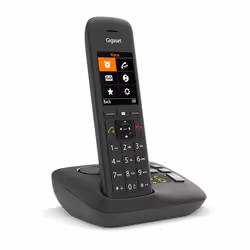 Gigaset C575A, Téléphone analog/dect, Combiné sans fil, Haut-parleur, 200 entrées, Identification de l'appelant, Noir