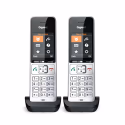 Gigaset COMFORT 500HX duo, Téléphone analog/dect, Combiné filaire, Haut-parleur, 200 entrées, Identification de l'appelant, N ...