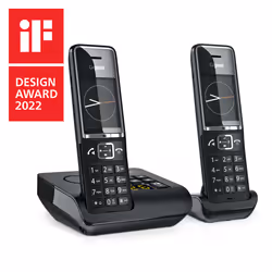 Gigaset COMFORT 550A duo, Téléphone analog/dect, Combiné sans fil, Haut-parleur, 200 entrées, Identification de l'appelant, N ...