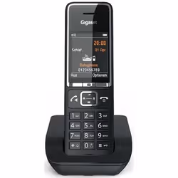 Gigaset COMFORT 550, Téléphone analog/dect, Combiné sans fil, Haut-parleur, 200 entrées, Identification de l'appelant, Noir
