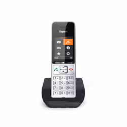Gigaset COMFORT 500, Téléphone DECT, Combiné sans fil, Haut-parleur, 200 entrées, Identification de l'appelant, Noir, Argent