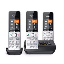 Gigaset COMFORT 500A Trio, Téléphone analog/dect, Combiné filaire, Haut-parleur, 200 entrées, Identification de l'appelant, N ...
