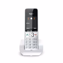 Gigaset Comfort 501, Téléphone DECT, Combiné sans fil, Haut-parleur, 200 entrées, Identification de l'appelant, Argent, Blanc