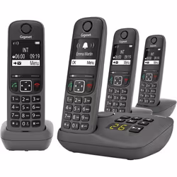 Téléphone sans fil DECT - GIGASET - A695A - 4 combinés - Répondeur intégré - Écran haut contraste