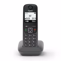 Gigaset AS490, Téléphone analog/dect, Combiné sans fil, Haut-parleur, 100 entrées, Identification de l'appelant, Noir