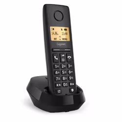 Gigaset PURE 100, Téléphone analog/dect, Combiné sans fil, Haut-parleur, 50 entrées, Identification de l'appelant, Noir