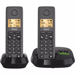 Téléphone sans fil Gigaset PURE 120A Duo - 2 combinés - Répondeur intégré - ECO DECT - Noir anthracite