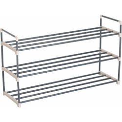 Woltu - tagère à chaussures, porte-chaussures xxl, 3 couches pour 15 paires de chaussures, 92x30x54cm, Beige