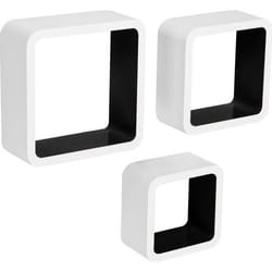 WOLTU Étagère murale en MDF pour salon-bibliothèaue Etagère pour rangement de CD-DVD-livres étagère carré Blanc Noir