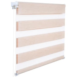 WOLTU Double Store Enrouleur Directement sans perçage Réglage de rideau latéral translucide 65x150cm Aspect Bois Naturel