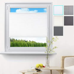 Woltu - Store plissé sans perçage pour fenêtre ou Porte, 50x130cm, Blanc