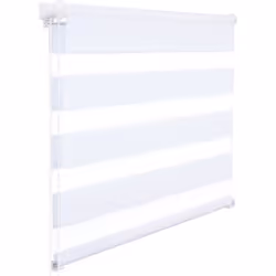 Store Enrouleur Double WOLTU - Installation rapide et sans perçage - Translucide - 85x220cm - Blanc